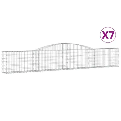 Image de vidaXL Gabions avec arc surélevé 7 pcs. 400x30x60/80 cm Fer galvanisé