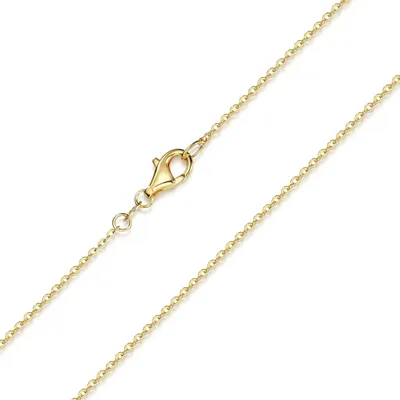 A close-up of a gold chain necklace with a clasp, isolated on a white background.