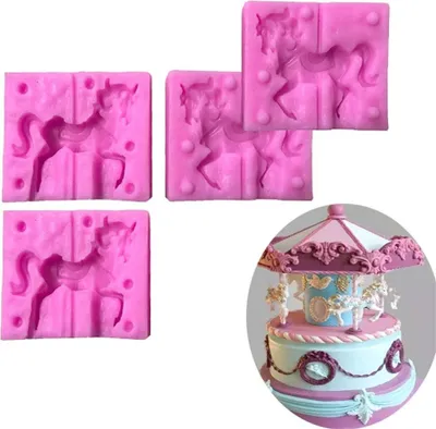 Produktbild von 2 Stück Silikonbackform in Pferdeform für Kuchendekoration - Süßigkeiten- & Schokoladenform - Küchenbackwerkzeug
