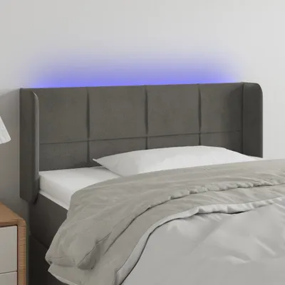 Produktbild von Design Möbel LED Kopfteil Dunkelgrau 83x16x78/88 cm Samt - 2024 Neu