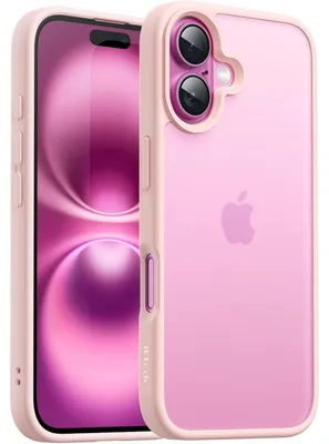 Productafbeelding van Beschermhoes voor iPhone 16, 6,1 inch, mat, doorschijnend, lichtroze