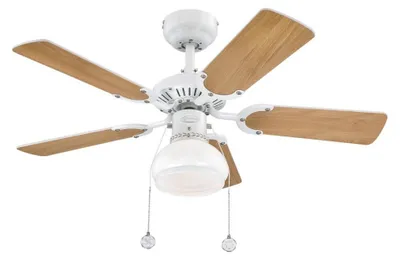 Image de Ventilateur de plafond Princess Radiance II Blanc 90 cm avec éclairage
