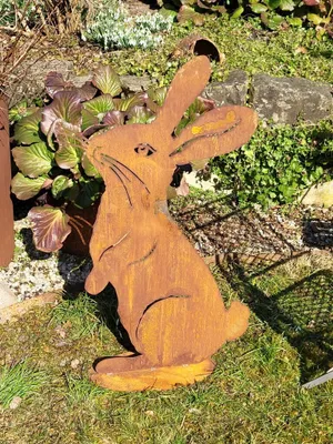 Produktbild von Edelrost Hase Flauschi Edelrost Hase Flauschi - h = 95 cm