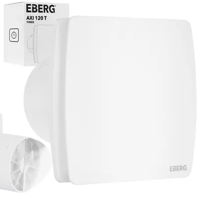 Obrázek produktu pro EBERG AXI 120 T – Ventilátor do koupelny, 120 mm, s časovačem a zpětnou klapkou, bílý
