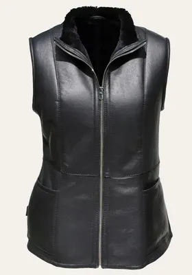 Produktbild von Anschmiegsame Lammfellweste für Damen Farbe Schwarz - Größe: S | Farbe: Schwarz