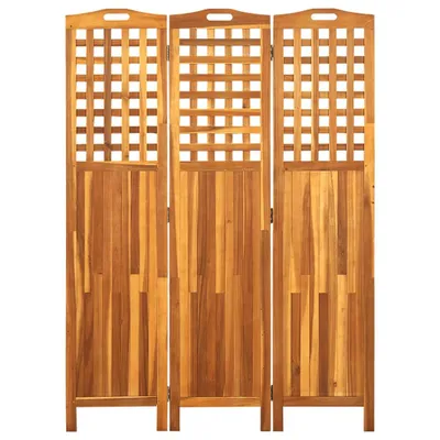 Image de vidaXL Séparation de pièce en 3 parties 121x2x170 cm Acacia massif
