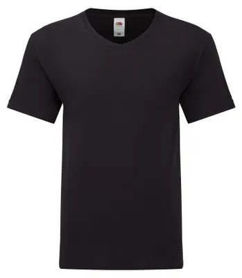 Image de Fruit of the Loom - T-shirt « Iconic 150 » à col en V pour homme FK3189 (S) (noir)