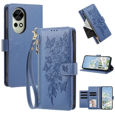 Obrázek produktu pro Pouzdro pro Huawei Nova 12 Pro, peněženkovéPolyuretankožené pouzdro s přihrádkami, stojánkem na karty a poutkem Tmavě modrá