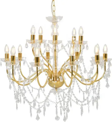Image de Lustre 2 couches Doré 15 ampoules E14