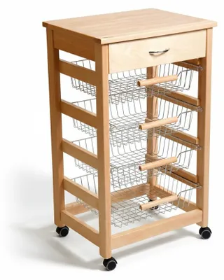 Immagine prodotto di Carrello da cucina 4 cestini estraibili ed un cassetto Vesuvio colore rovere