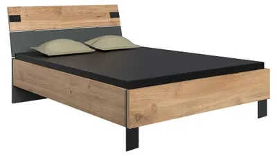 Produktbild von Schlafzimmer Bettgestell 140x200 cm Liegefläche in Eiche mit graphit - MONTELLA-43