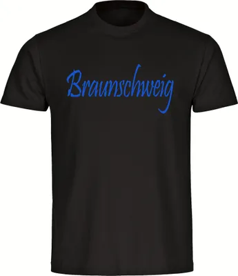 Produktbild von multifanshop Kinder T-Shirt - Braunschweig - Schriftzug, schwarz-2, Größe 140