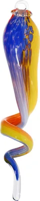Produktbild von Glasskulptur Glasspirale zum Hängen 44 cm gelb blau