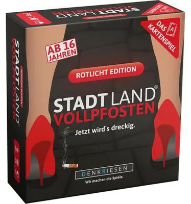 Produktbild von DENKRIESEN - STADT LAND VOLLPFOSTEN - Das Kartenspiel - Rotlicht Edition