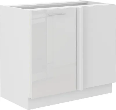 Produktbild von Lara Eckunterschrank 105 cm Weiß Hochglanz Küchenzeile Küchenblock Küche