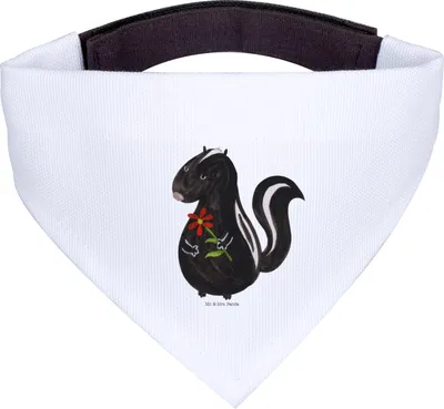 Produktbild von Mr. & Mrs. Panda Halstuch Für Hunde Stinktier Blume - Weiß - Geschenk, Tuch, Dreams, Hund, Raubtier, Stinki, kleines, Wildtier, Hundehalstuch, Skunk