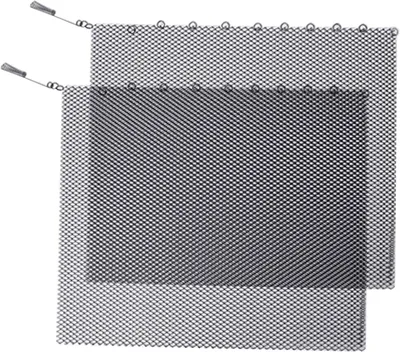 Productafbeelding van Haardscherm met Gordijnen - Vonkbeschermer Gaasscherm - Veilig Haardvuur - Fijnmazig Gaas - 61 x 46 cm - Zwart