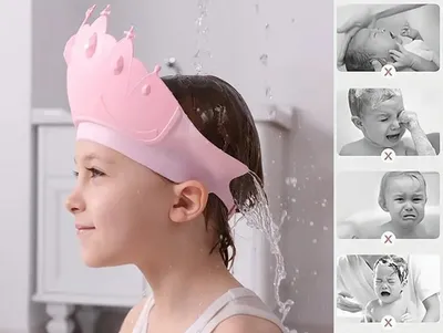 Produktbild von GKA Dusche Krone Schutzhaube für Kinder rosa Duschhaube Duschschutz kein Wasser Shampoo in den Augen keine Tränen