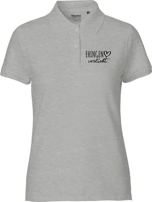 Produktbild von Huuraa Damen Polo Shirt Ehingen verliebt XXL Sport Grey Bio Baumwolle Fairtrade Poloshirt Geschenkidee