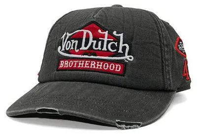 Zdjęcie produktu dla Czapka z daszkiem "Dad Cap" marki Von Dutch Originals, kolekcja "BROTHERHOOD", kolor: ciemnoszary, używana