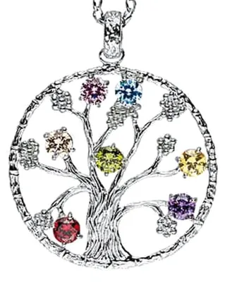 Produktbild von Anhänger "Baum des Lebens" mit 7 Zirkonia Silber 925 6,7g 3cm