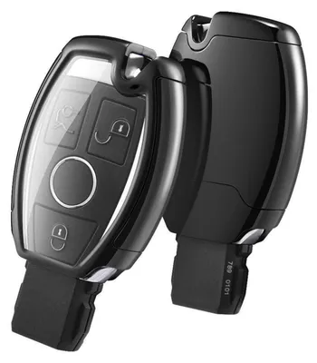 Produktbild von Autoschlüssel Hülle für Mercedes Benz W204 W211 2-3 Tasten Schwarz TPU Silikon
