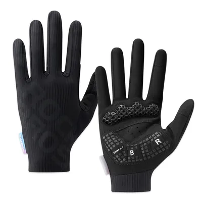 Produktbild von ROCKBROS Fahrradhandschuhe rutschfester Touchscreen Handschuhe mit 3D-Gelpolster für Rennrad, MTB Herren Damen Schwarz L