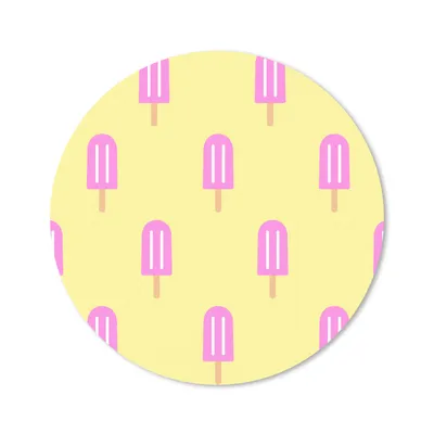 Produktbild von MuchoWow® Mauspad Mousepad Eiscreme - Muster - Gelb - Rosa 50x50 cm - Mousepads - Maus Mat - Pad - Mausunterlage - Vinyl