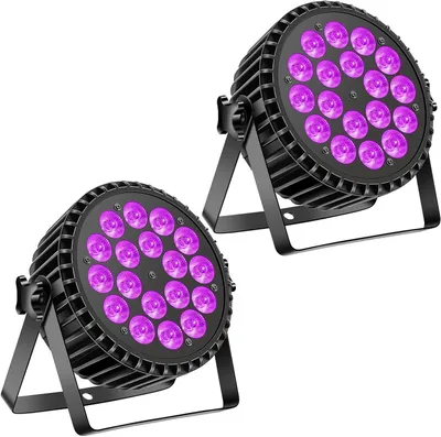 Obrázok produktu pre LED reflektor – osvetlenie pódií – osvetlenie pre DJ – párty osvetlenie – RGB UV reflektor – DMX512 – 200W – 18 výkonných LED diód
