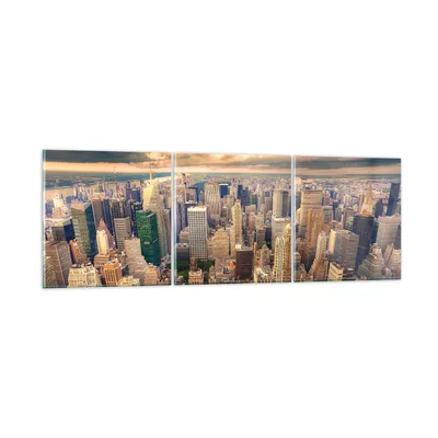 Produktbild von Bilder auf glas - Stadt Wolkenkratzer Amerika Innenstadt - 150x50cm - Glasbilder - Wandbilder - Kunstdruck - Wanddekoration aus Glas - Glas Bilder - Wandbild auf Glas - GCA150x50-2638