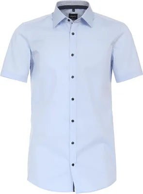 Produktbild von VENTI Herren Businesshemd Kurzarm Kent Body-Fit Hellblau 37