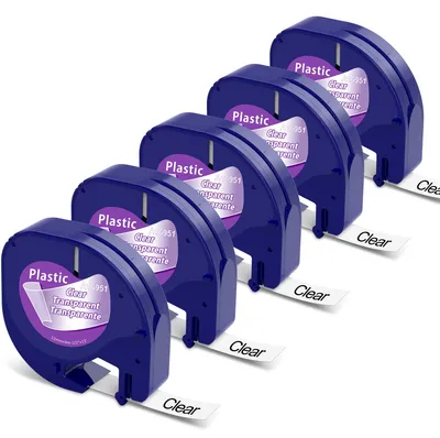 Produktbild von Kompatibles Dymo Letratag Etikettenband – Transparent, 12 mm x 4 m