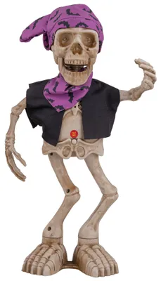 Productafbeelding van Halloween-figuur: dansend skelet met licht en geluid, 40 cm