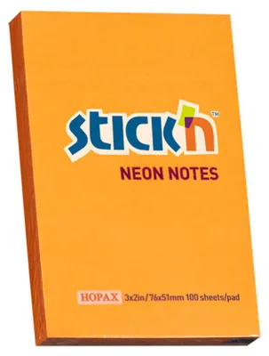 Zdjęcie produktu dla Notes samoprzylepny 76x51 mm pomarańczowy neonowy 100 kartek