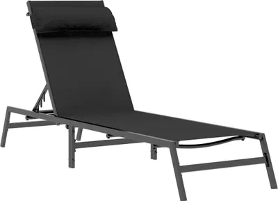 Image de vidaXL Transat en acier, noir et anthracite