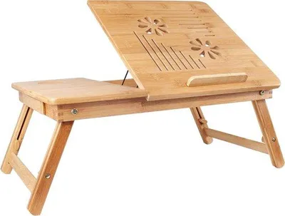 Image de Bureau pliant en bambou, grand format, portable, 55 x 35 cm