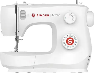 Produktbild von SINGER M2605, Weiß, Automatische Nähmaschine, Nähen, 4 Step, Leiter, Drehregler, Elektromechanisch