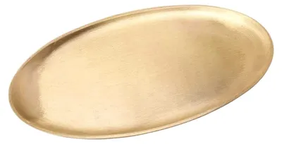 Produktbild von Ovaler Kerzenteller 20x11cm matt aus Messing in Gold
