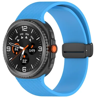 Immagine prodotto di Bracciale in silicone con chiusura magnetica per Samsung Galaxy Watch 8 / 8 Classic Design a scacchi blu