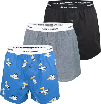 Produktbild von 3er Pack Happy Shorts Herren american Boxer Boxershorts Shorts Webboxer S-XXL, Farbe:Set 2, Grösse:XL