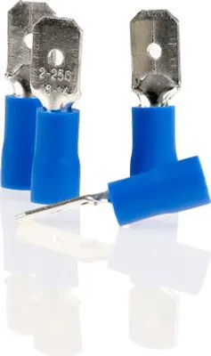 Produktbild von alca® Flachstecker blau 6,3mm 10St. Set 1,5-2,5 mm² teilisolierte Kabelschuhe Klemmkabelschuhe Quetschkabelschuhe Mechaniker, Kfz, etc.
