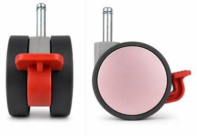 Produktbild von Peg Perego PRIMA PAPPA 03 Castor Rad rosa mit Bremse | Original Ersatzrad für Hochstuhl | 1 Stück