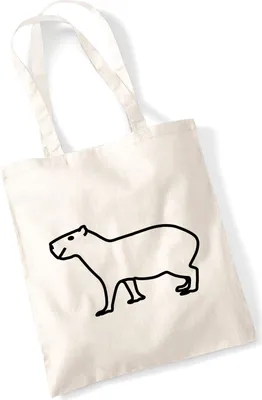 Produktbild von Huuraa Jutebeutel Capybara Silhouette 10 Liter Natural Baumwolle Tasche Geschenkidee