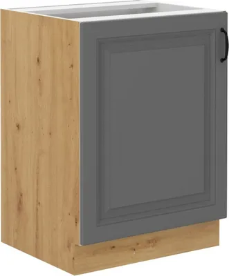 Image de Armoire inférieure à une porte SOPHIA – largeur 60 cm, gris / chêne artisan