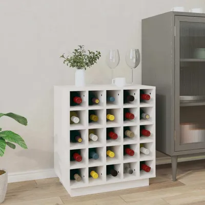 Produktbild von Möbel Weinregal Weiß 55,5x34x61 cm Massivholz Kiefer - Weinregale 821528