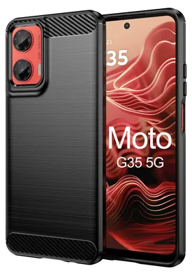Produktbild von Carbon Hülle für Moto G35 Hülle Handyhülle Outdoor Handy Tasche Bumper Case Back Cover