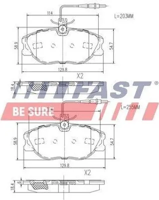 Produktbild von FAST Bremsbeläge Satz Vorne Bremsklötze passend für PEUGEOT 806 MPV FT29054