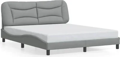 Produktbild von vidaXL Bettgestell ohne Matratze "Hvar" Hellgrau 160x200 cm Stoff