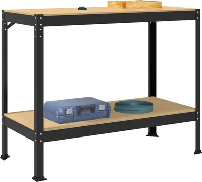 Immagine prodotto di Banco da lavoro vidaXL nero 115 x 55 x 91 cm in compensato e metallo