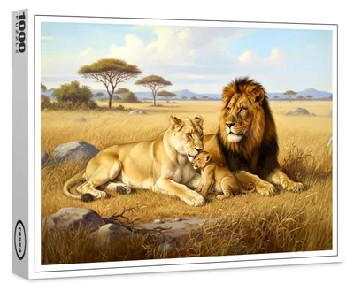 Image de Puzzle haut de gamme raxxa « Famille de lions en Afrique », 1 000 pièces